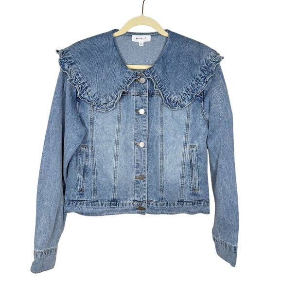 Mable Serenity Peter Pan Collar Denim Jacket, S - Picture 2 of 9